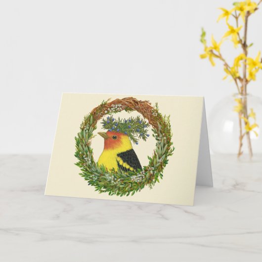 Robbie de westerne tanager kaart (Gele Bloem)