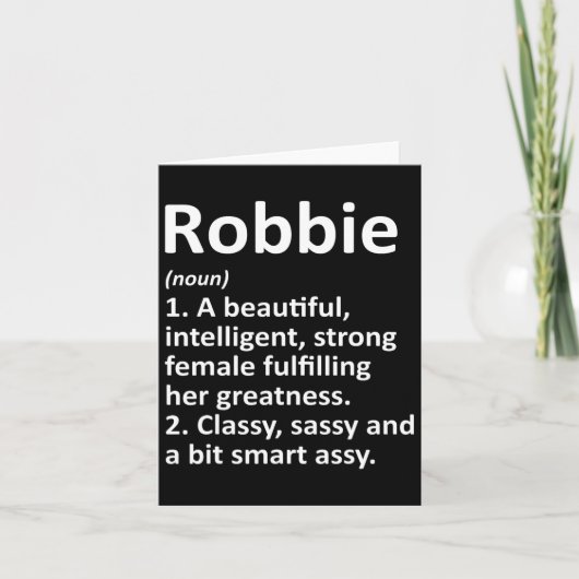 Robbie Definitie Gepersonaliseerde Naam Grappige K Kaart (Voorkant)