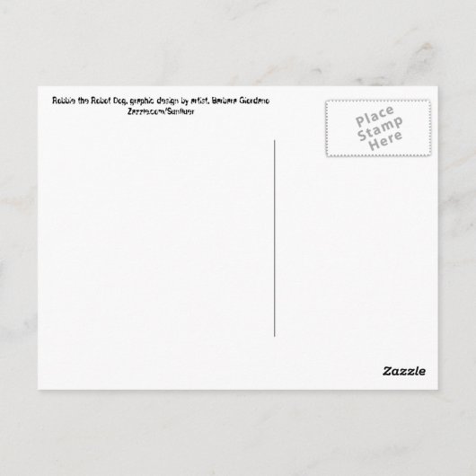 Robbie Steampunk Dog Briefkaart (Achterkant)