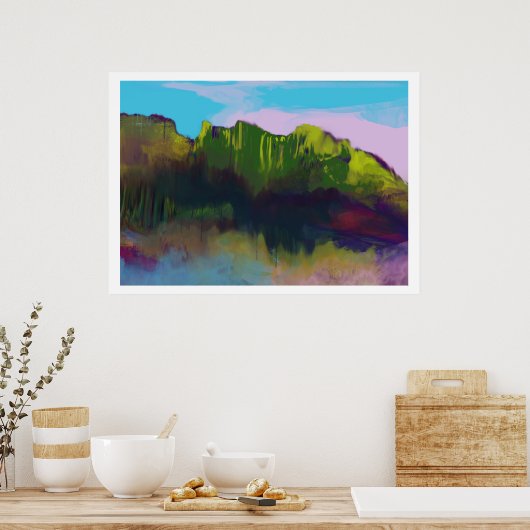 Robbin-ei-blauwe lucht landschapskunst poster (Keuken)