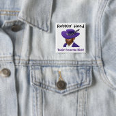 Robbin' Hood - Obama Vierkante Button 5,1 Cm (In situ)