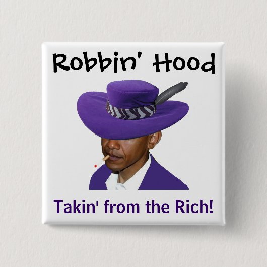 Robbin' Hood - Obama Vierkante Button 5,1 Cm (Voorkant)