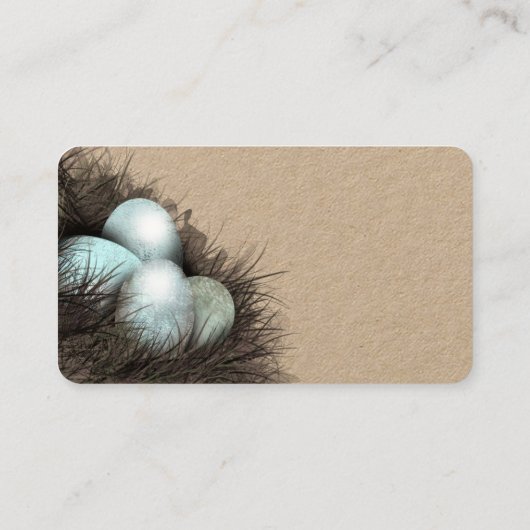 "Robbineeieren visitekaartjes nest" (Achterkant)