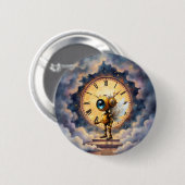 Robby de gevleugelde tijdhouder ronde button 5,7 cm (Voorkant /achterkant)