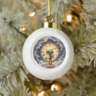 Robby de gevleugelde tijdhouder – Wings of Time-se Keramische Bal Ornament