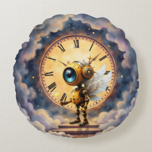 Robby de gevleugelde tijdhouder – Wings of Time-se Rond Kussen