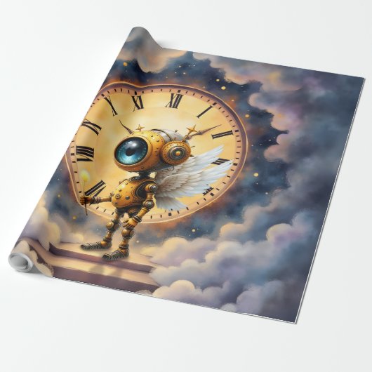 Robby the Winged Timekeeper – Wings of Time Series Cadeaupapier (Uitgerold)