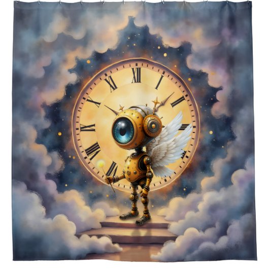 Robby the Winged Timekeeper – Wings of Time Series Douchegordijn (Voorkant)