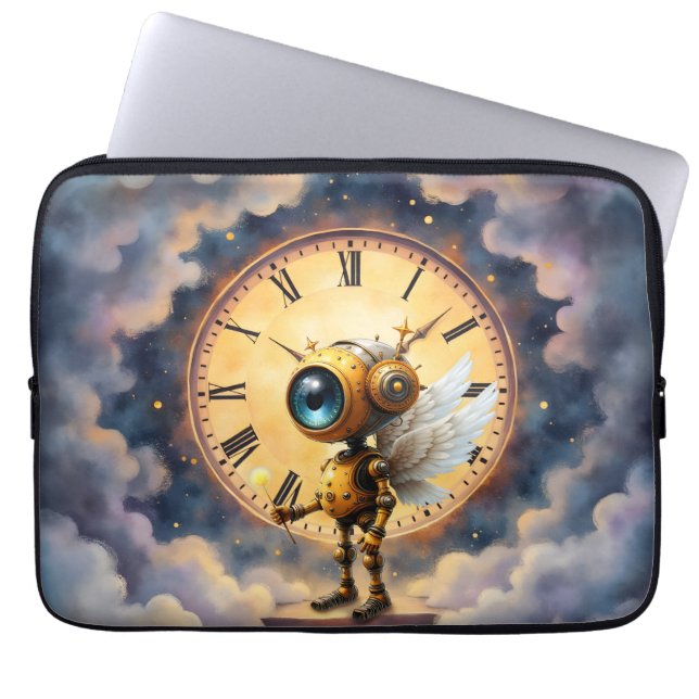 Robby the Winged Timekeeper – Wings of Time Series Laptop Sleeve (Voorkant)