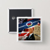 Robby Wells voor President 2016 Vierkante Button 5,1 Cm (Voorkant /achterkant)