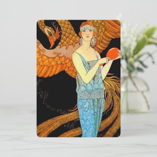 "Robe de Soir" Art Deco van George Barbier Kaart (Staand voorkant)