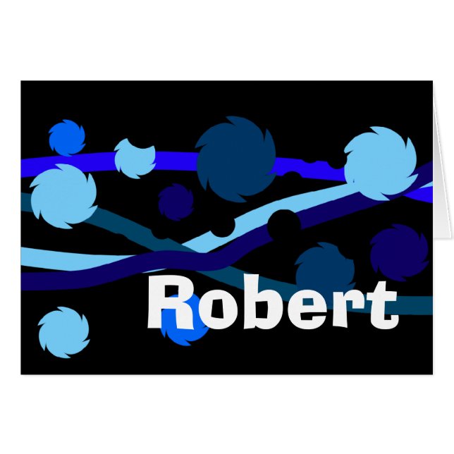 Robert Blue en Zwarte Persoonlijke Naamkaart (Voorkant Horizontaal)