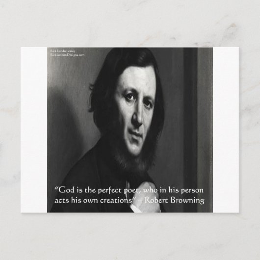 Robert Browning God Perfecte Dichter Citaat Briefkaart (Voorkant)