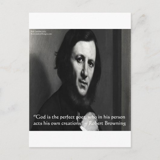 Robert Browning God Perfecte Dichter Citaat Briefkaart (Voorkant)