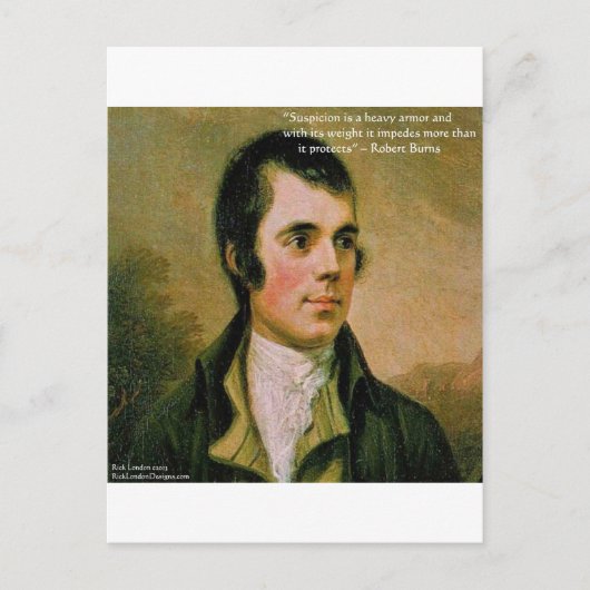 Robert Burns & beroemd verdenkingscitaat Briefkaart (Voorkant)