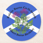Robert Burns Birthday Poem Thistle Flag Ronde Kartonnen Onderzetter (Voorkant)