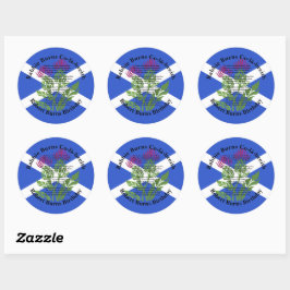 Robert Burns Birthday Poem Thistle Flag Ronde Sticker