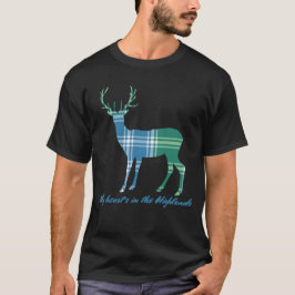 Robert Burns citaat Clan MacDonald Tartan Hert T-shirt