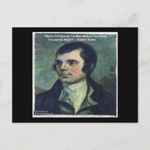 Robert Burns "Inhumaniteit van Man" citaat Gifts Briefkaart