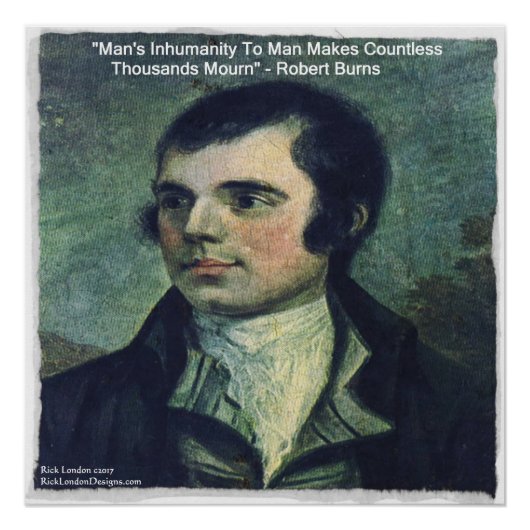 Robert Burns "Man Inhumaniteit" citaat Poster (Voorkant)