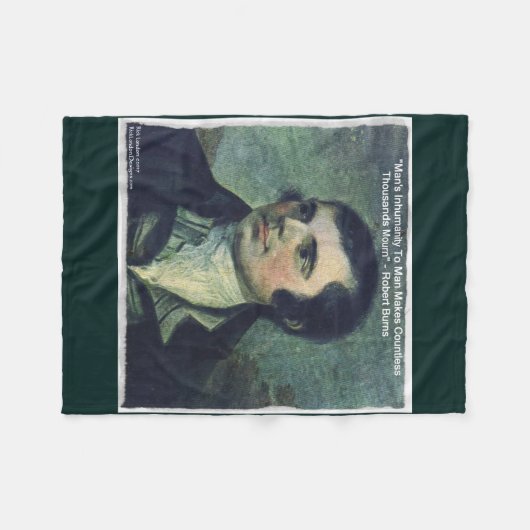 Robert Burns "Man Inhumaniteit" Fleece Blanket (Voorkant (Horizontaal))