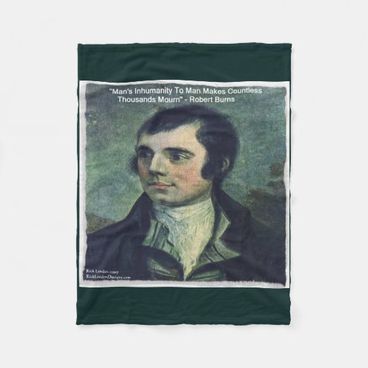Robert Burns "Man Inhumaniteit" Fleece Blanket Deken (Voorkant)