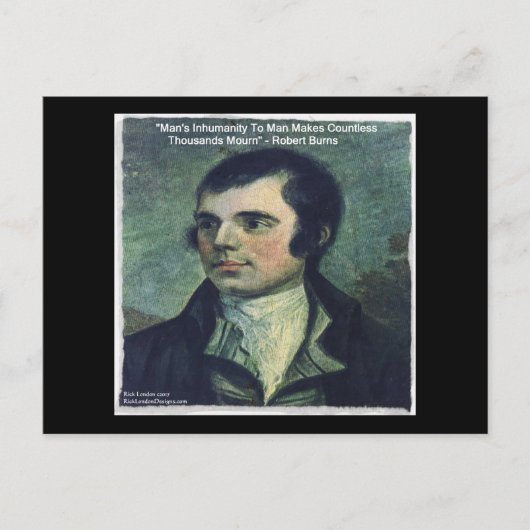 Robert Burns "Man's Inhumanity" Citaat Cadeaus Briefkaart (Voorkant)