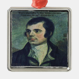 Robert Burns "Man's Inhumanity" Citaat Cadeaus Metalen Ornament
