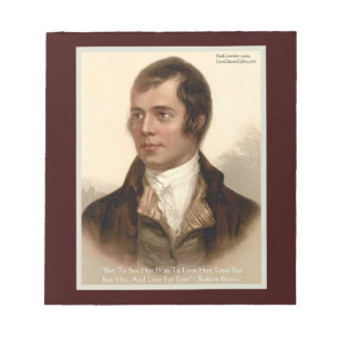 Robert Burns "Om haar te kennen" Liefdescitaat Not Notitieblok