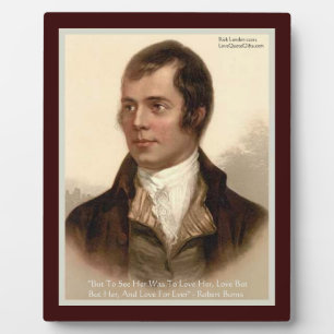 Robert Burns "Om haar te kennen" liefdescitaatplaq Fotoplaat