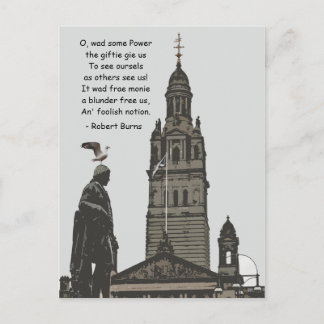 Robert Burns Ponders Glasgow City Chambers Briefkaart