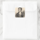 Robert Burns Portrait Vierkante Sticker (Tas)