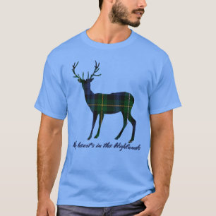Robert Burns Quote Clan Campbell Tartan Stag T-shirt