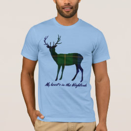 Robert Burns Quote Clan Gordon Tartan Stag T-shirt