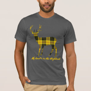 Robert Burns Quote MacLeod of LewisTartan Stag T-shirt