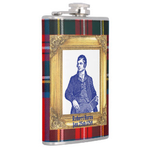 Robert Burns Royal Stewart Plaid Jan 25 Cocktail Heupfles