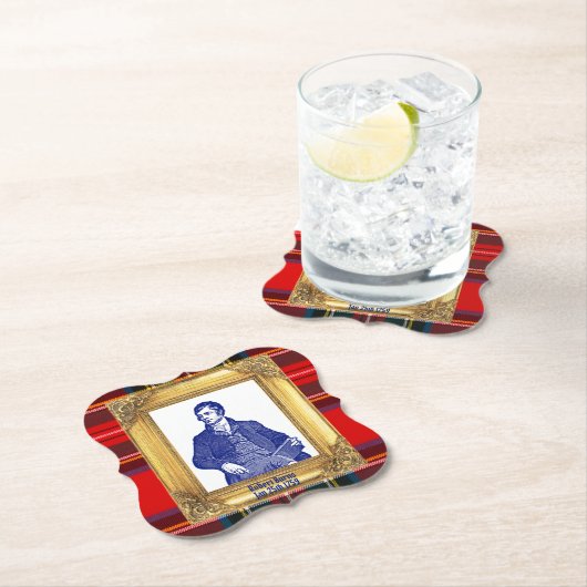 Robert Burns Royal Stewart Plaid Jan 25 Cocktail Kartonnen Onderzetters (Insitu)