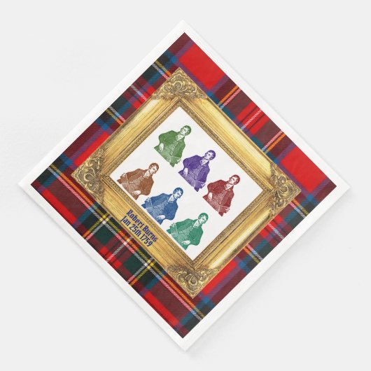 Robert Burns Royal Stewart Plaid Jan 25 Multi Servet (Hoek)