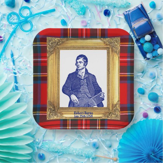 Robert Burns Royal Stewart Plaid Jan 25 Papieren Bordje (Feest)