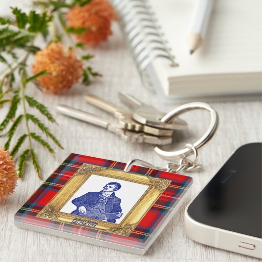 Robert Burns Royal Stewart Plaid Jan 25 Sleutelhanger (Voorkant Rechts)