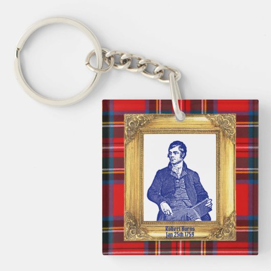Robert Burns Royal Stewart Plaid Jan 25 Sleutelhanger (voorkant)