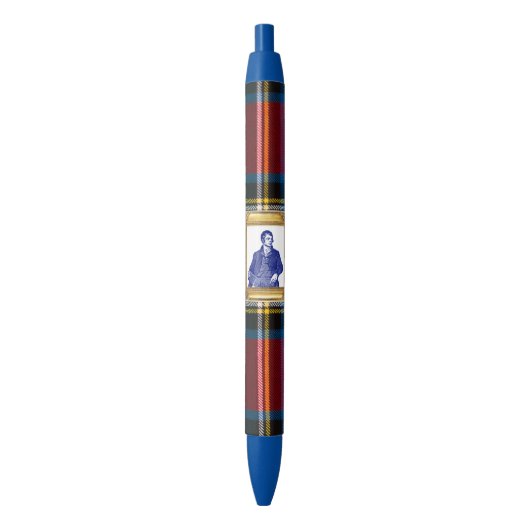 Robert Burns Royal Stewart Red Plaid Blue Zwarte Inkt Pen (Voorkant Verticaal)