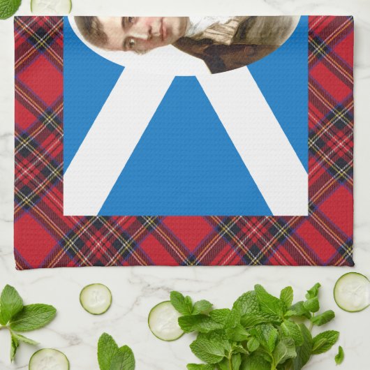 Robert Burns Scottish Flag Tartan Tea Towel Theedoek (Gevouwen)
