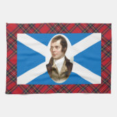 Robert Burns Scottish Flag Tartan Tea Towel Theedoek (Horizontaal)