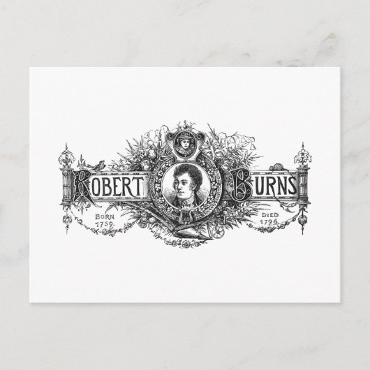 Robert Burns Scottish poet en lyricist, Schotland Briefkaart (Voorkant)