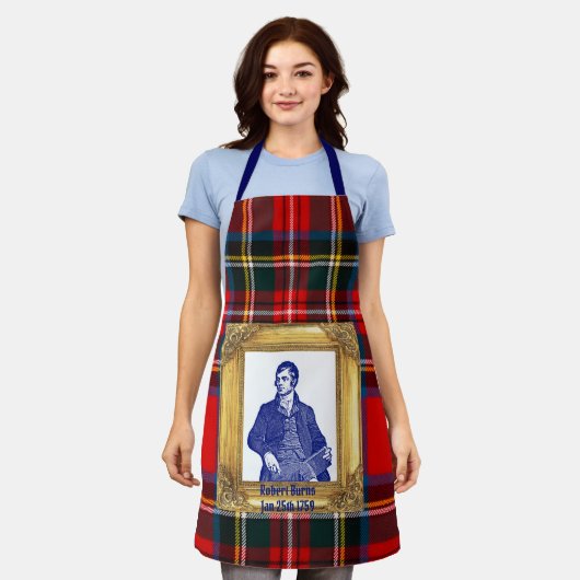 Robert Burns Supper Royal Stewart Plaid Jan 25 Schort (Gedragen)