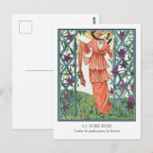 Robert Dammy Franse Mode La Robe Roos Briefkaart (Voorkant / Achterkant)