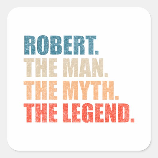 Robert De Man De Mythe De Legende Vierkante Sticker (Voorkant)