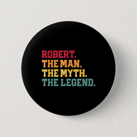 Robert - De Man Mythe Legende Grappige Vaderdag Ronde Button 5,7 Cm (Voorkant)