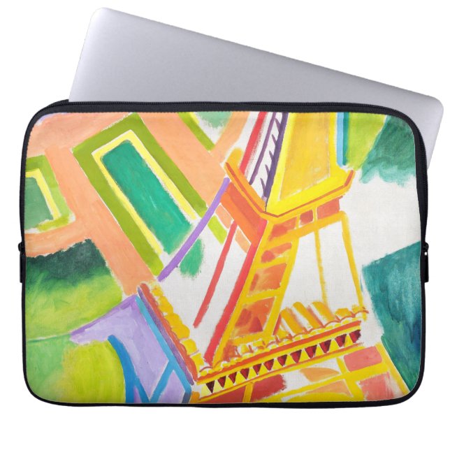  Robert Delaunay's Eiffeltoren Kunst Laptop Sleeve (Voorkant)
